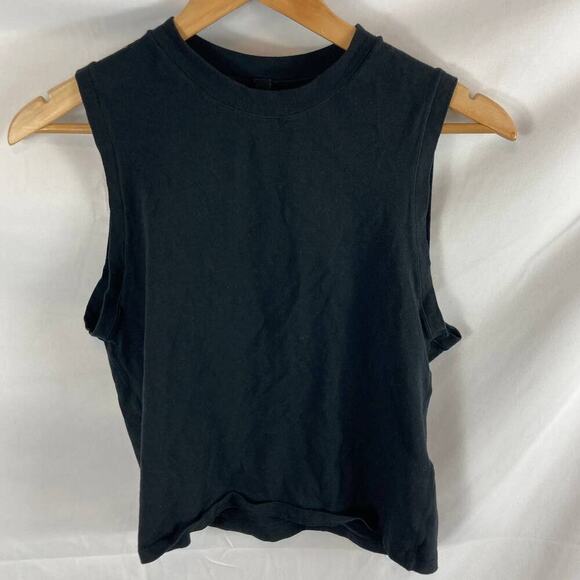 Skims Cotton Jersey Mock Neck Tank Black Size 3X - Picture 2 of 7